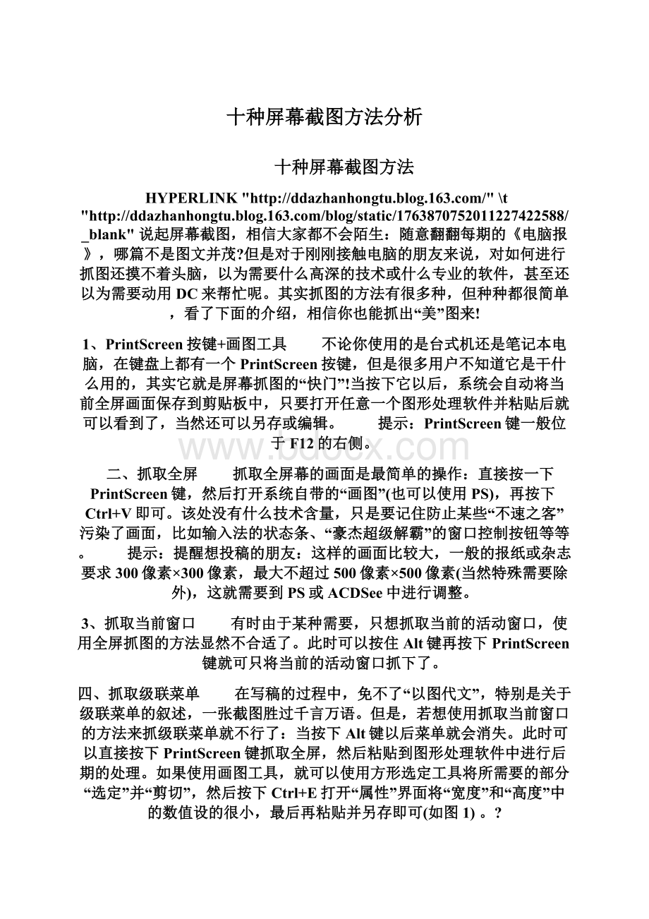 十种屏幕截图方法分析Word文档下载推荐.docx