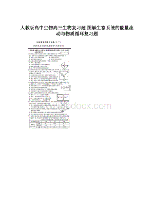 人教版高中生物高三生物复习题 图解生态系统的能量流动与物质循环复习题.docx