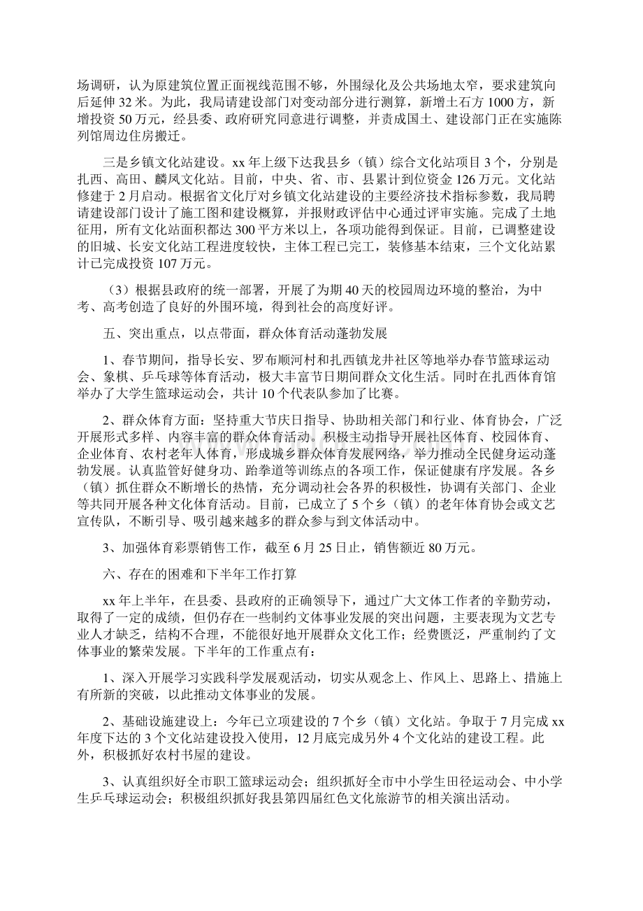 文体局上半年设施建设工作总结.docx_第2页