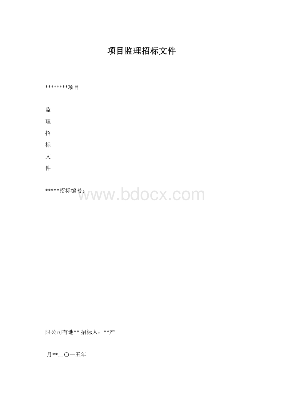 项目监理招标文件.docx