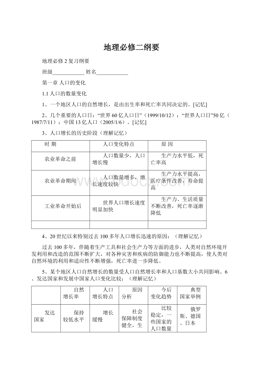 地理必修二纲要Word文件下载.docx