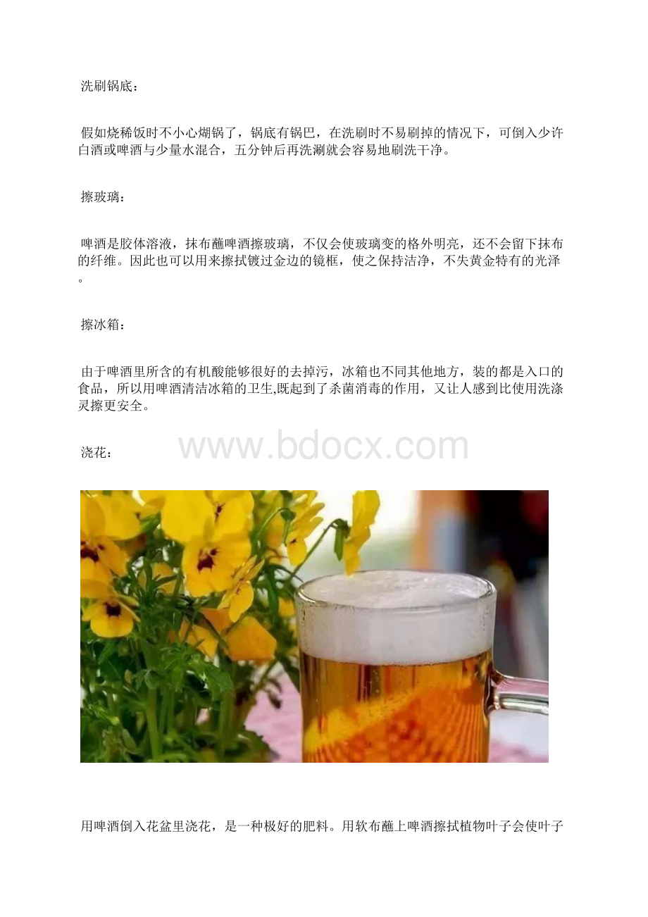 啤酒的15条生活妙招 妙用啤酒擦玻璃洗刷锅底浇花洗衣做饭.docx_第2页