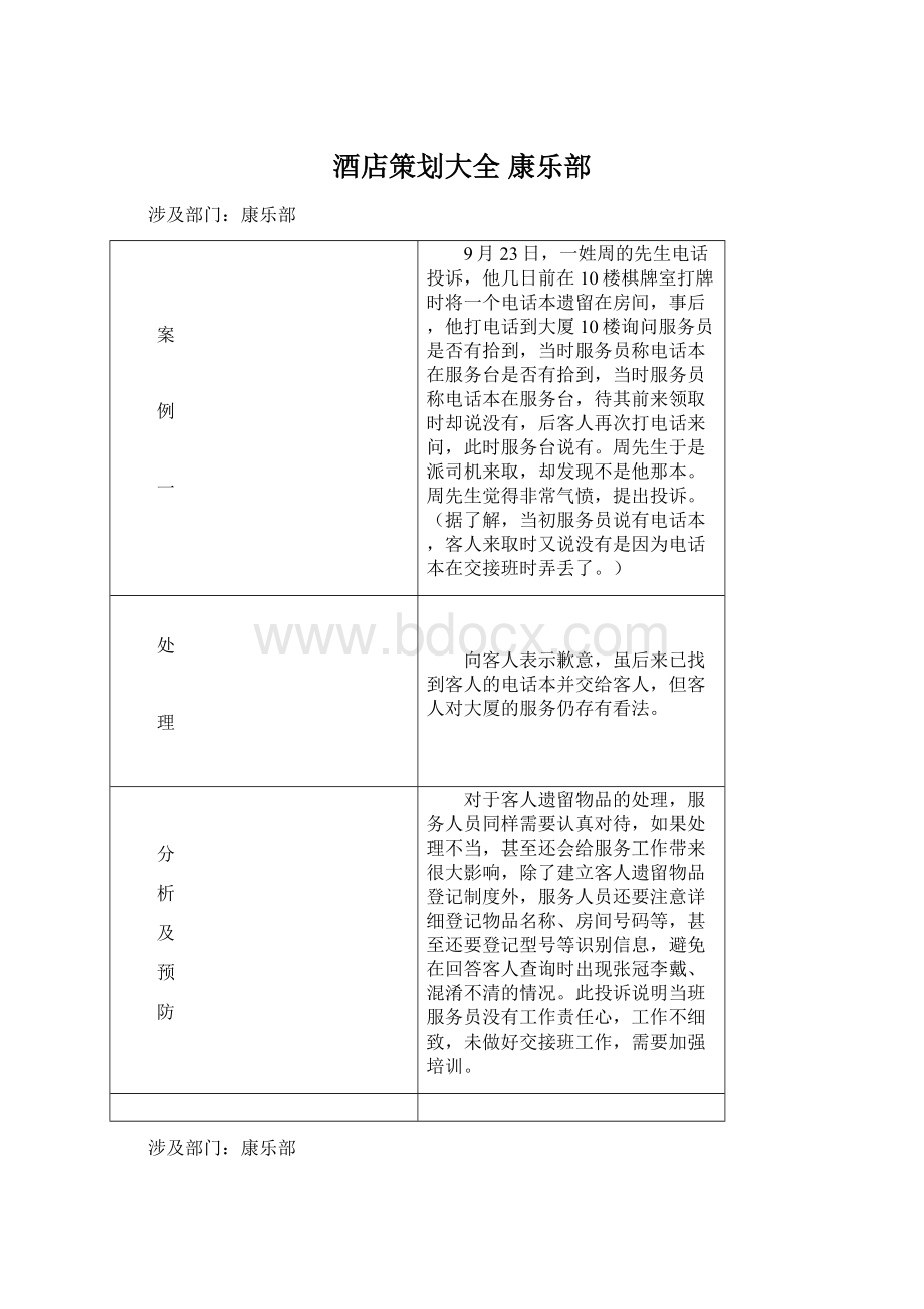 酒店策划大全康乐部Word文档下载推荐.docx_第1页