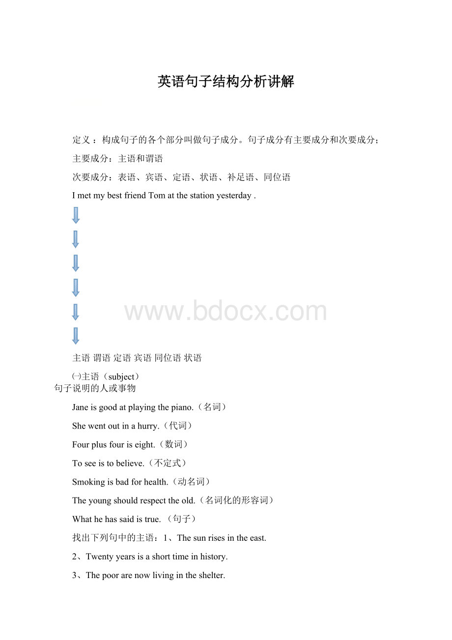 英语句子结构分析讲解Word下载.docx