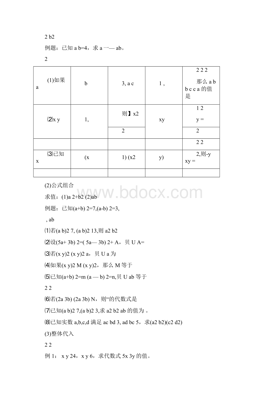 完全平方公式变形的应用练习题.docx_第2页