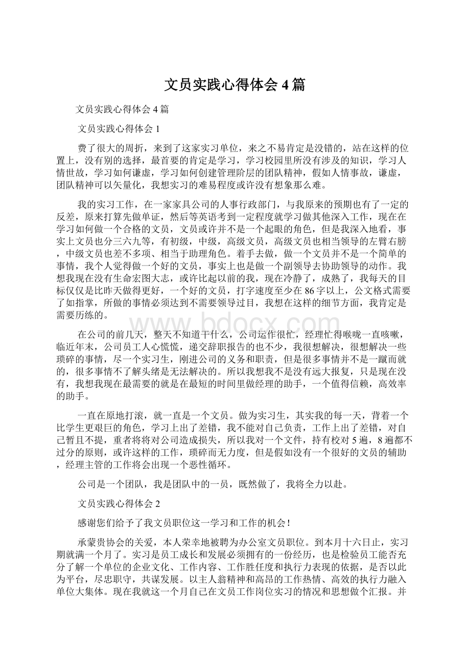 文员实践心得体会4篇.docx