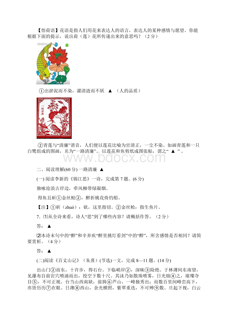 江苏省兴化顾庄学区学年七年级下学期期末考试 语文试题及答案.docx_第3页