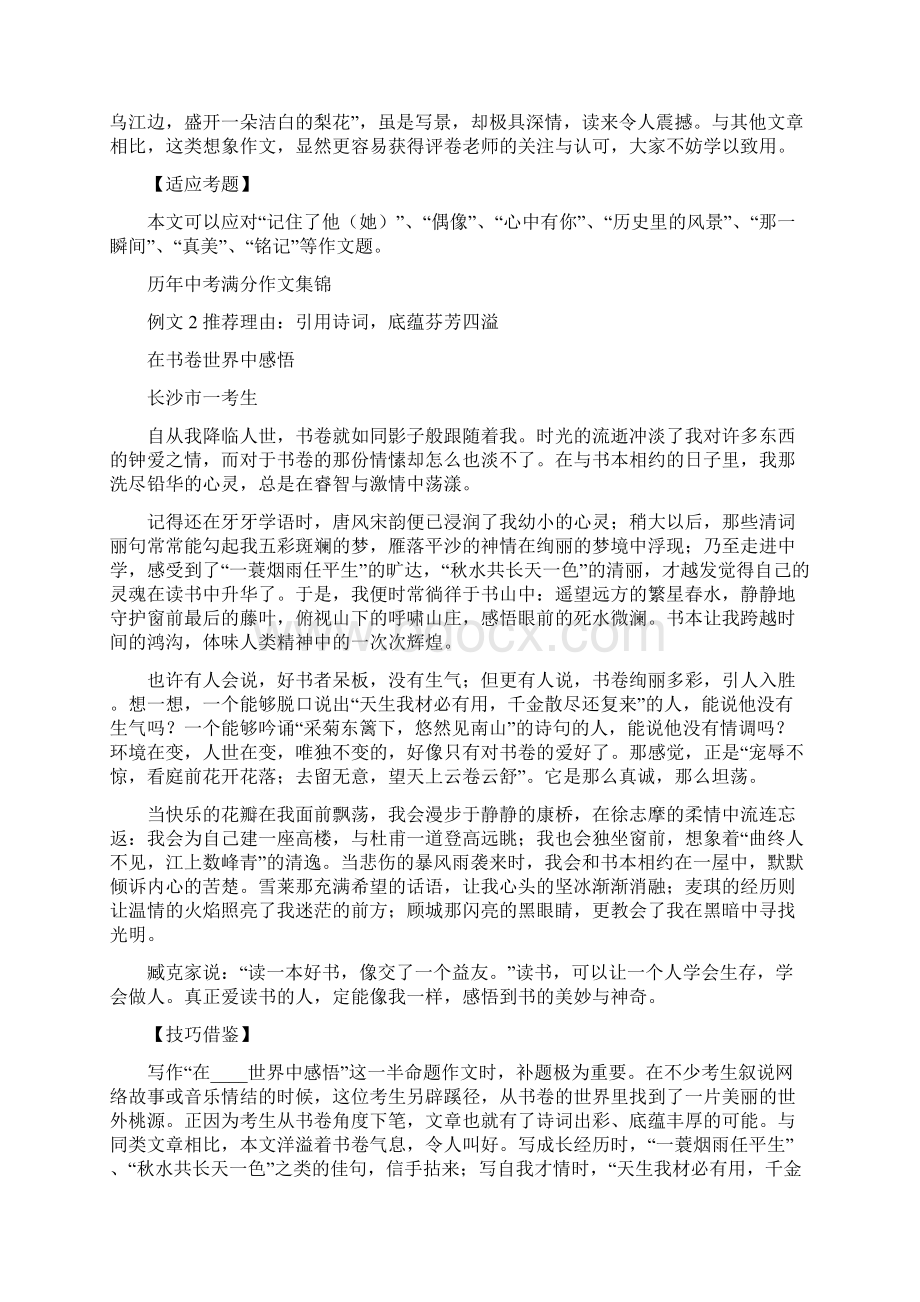 历年中考语文满分作文集锦Word文件下载.docx_第2页