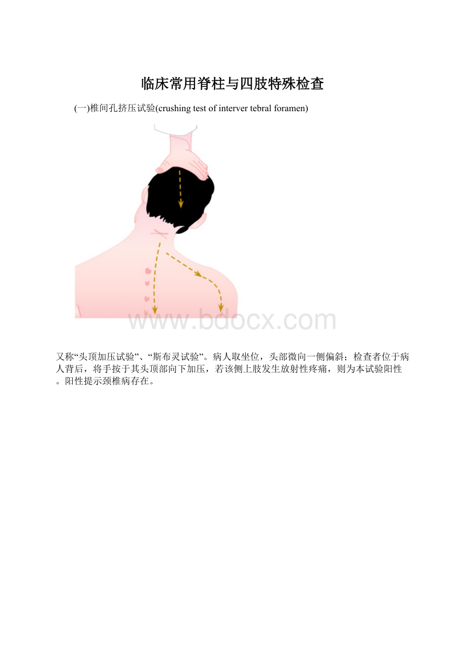 临床常用脊柱与四肢特殊检查Word文档格式.docx