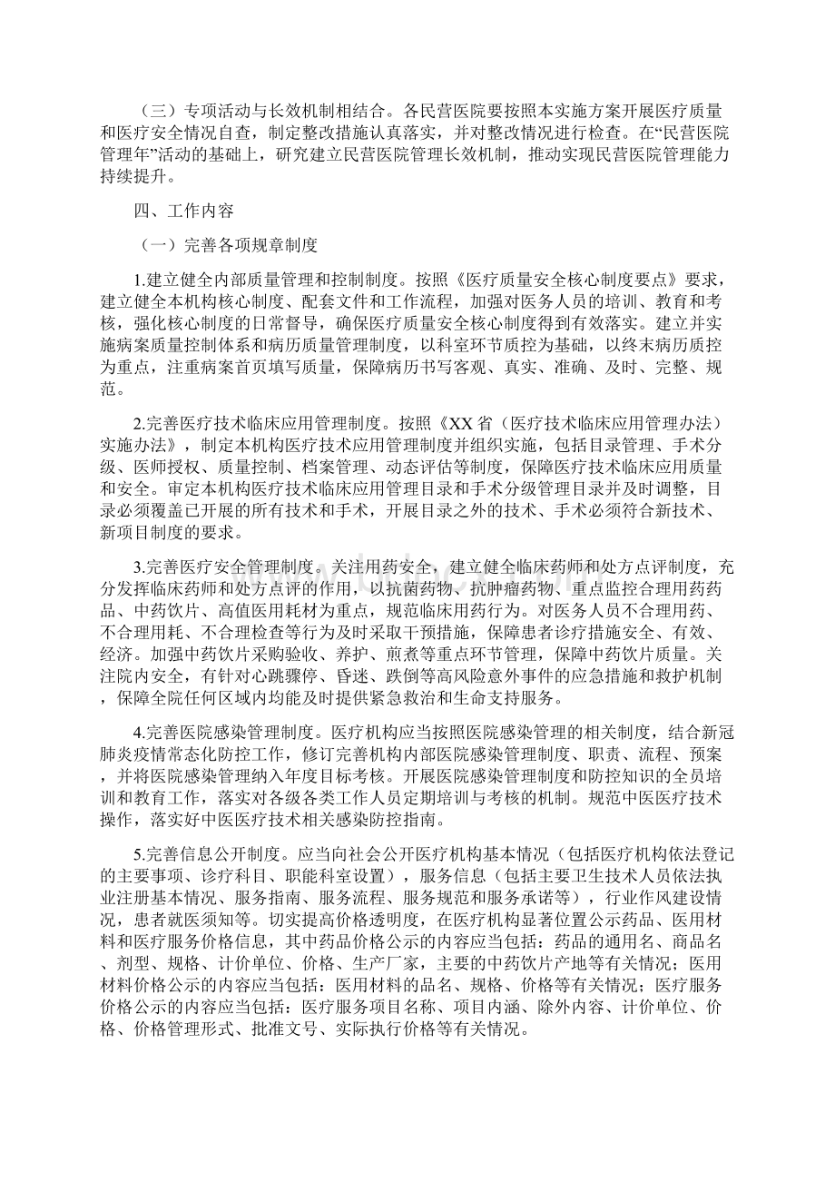 XX区民营医院管理年活动实施方案Word文档下载推荐.docx_第2页