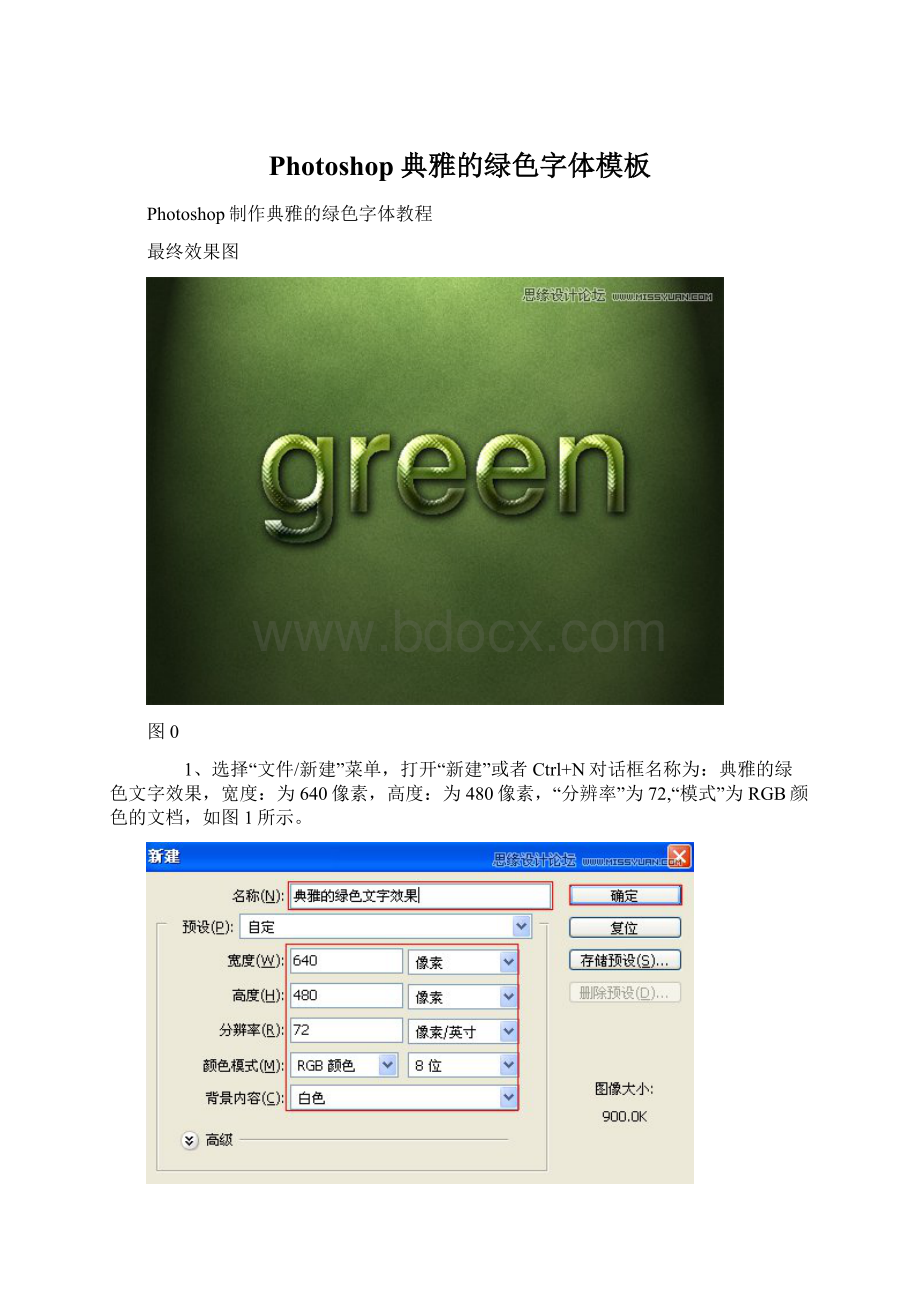 Photoshop典雅的绿色字体模板Word格式文档下载.docx_第1页