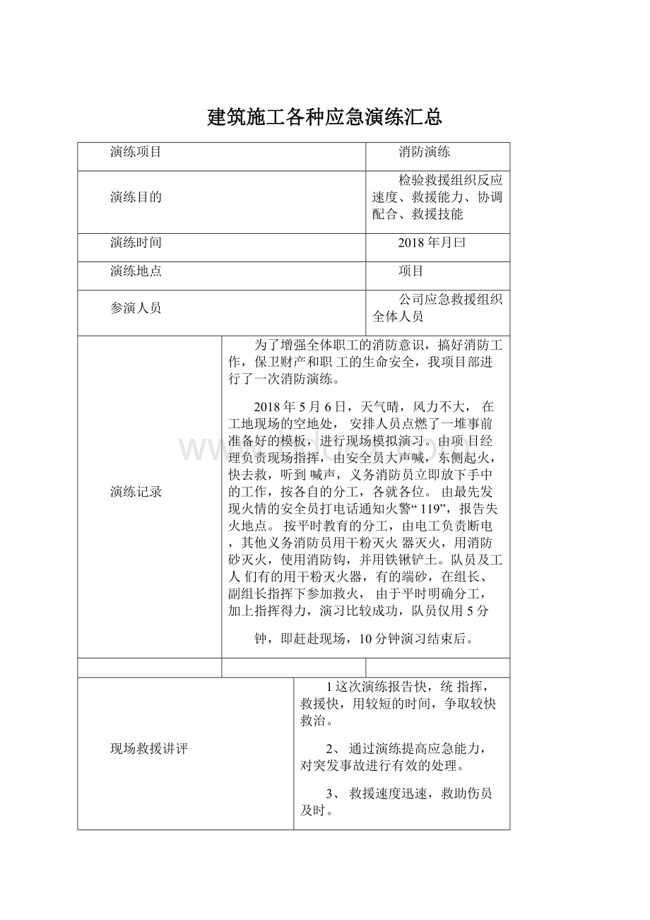 建筑施工各种应急演练汇总.docx