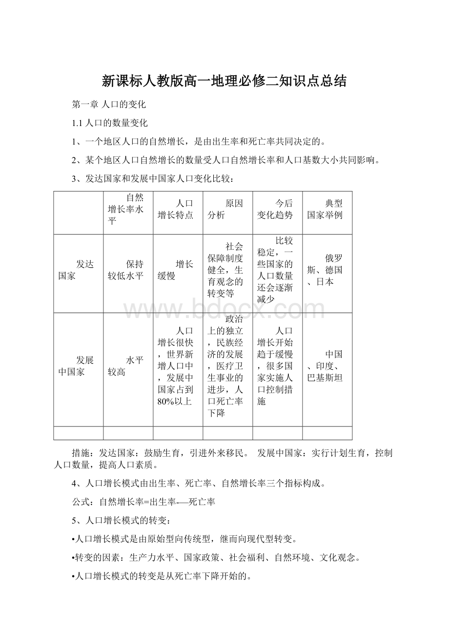 新课标人教版高一地理必修二知识点总结.docx