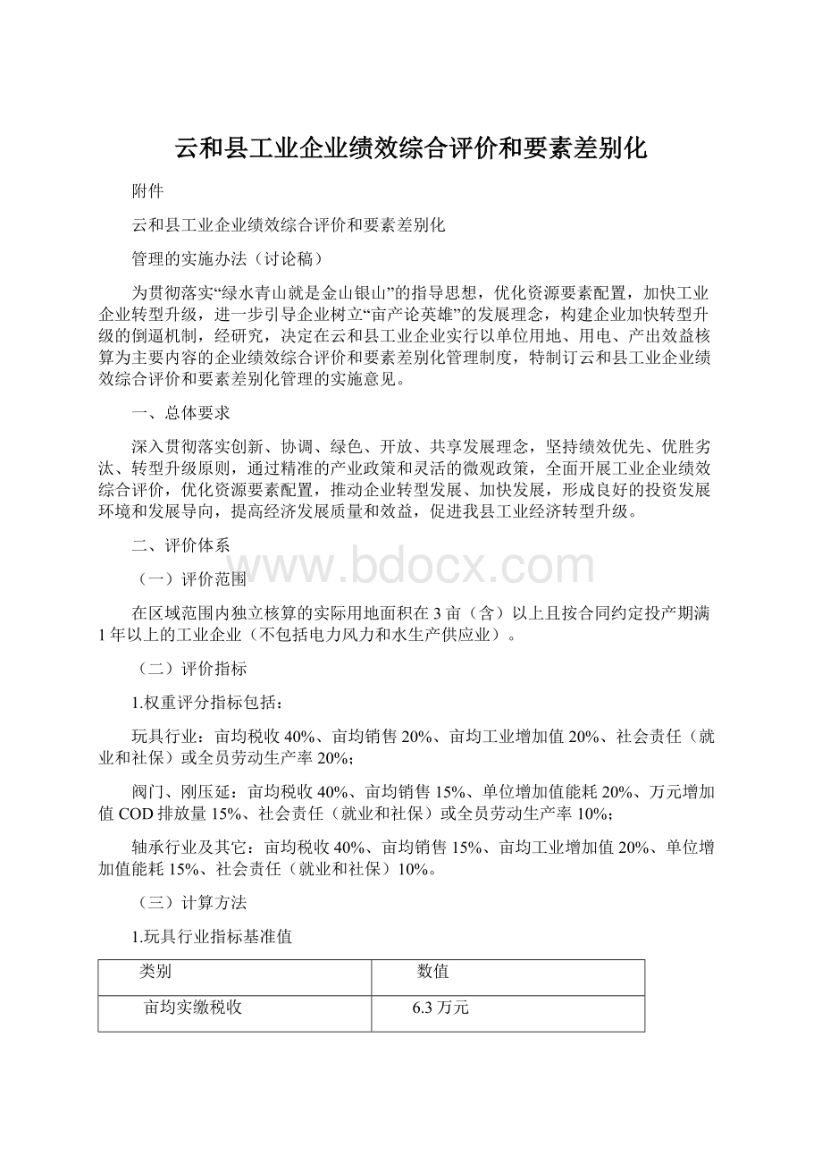 云和县工业企业绩效综合评价和要素差别化.docx_第1页