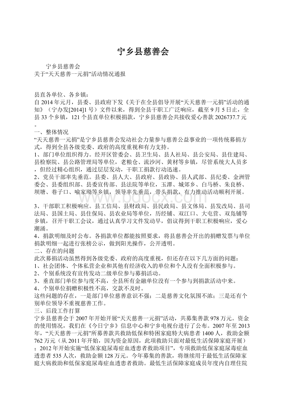 宁乡县慈善会Word文档下载推荐.docx