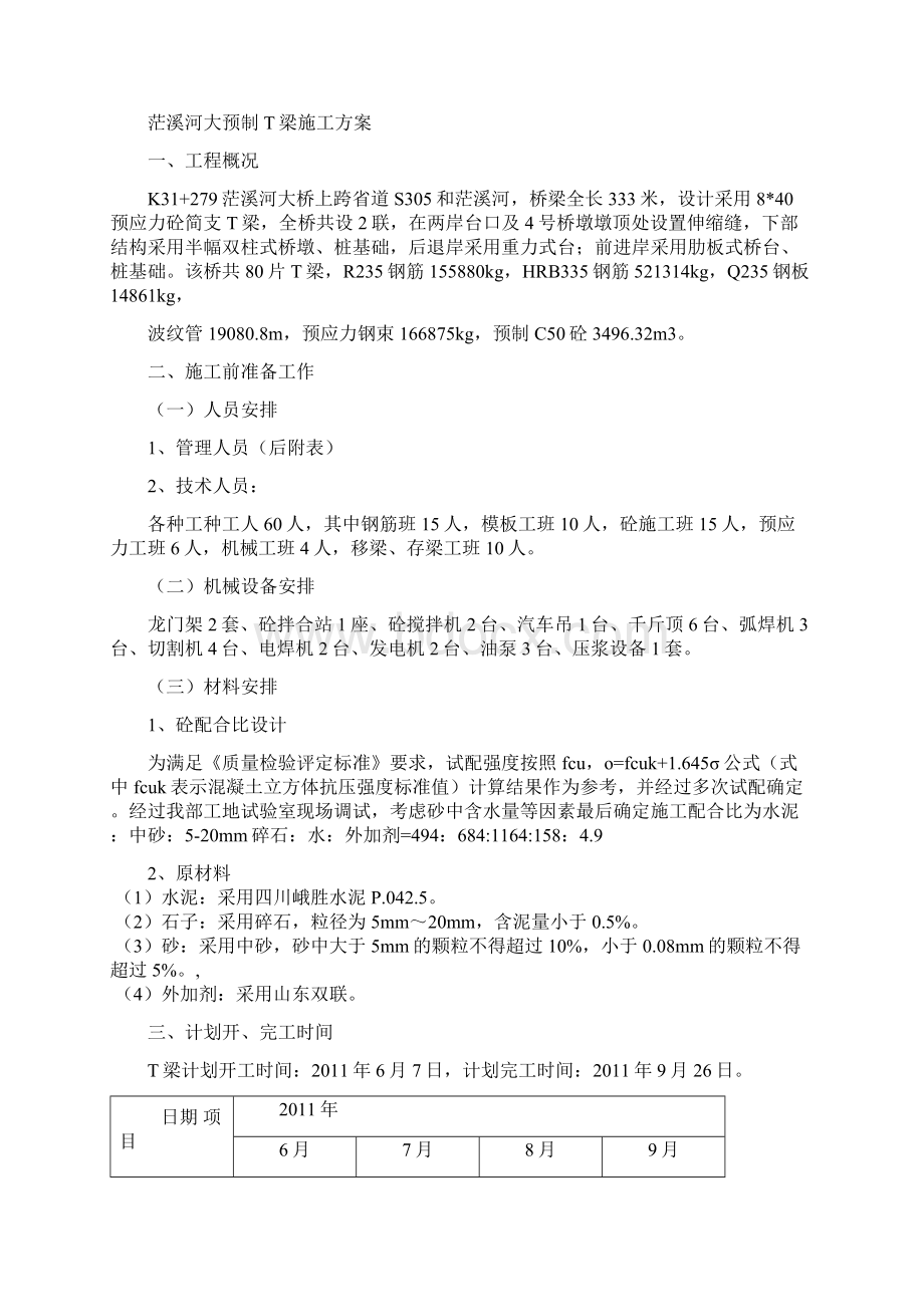 开工报告茫溪河大桥预制T梁Word文档格式.docx_第2页