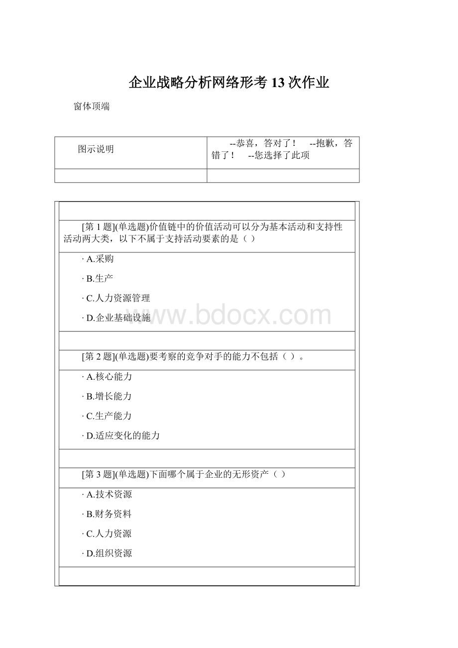 企业战略分析网络形考13次作业Word文件下载.docx_第1页