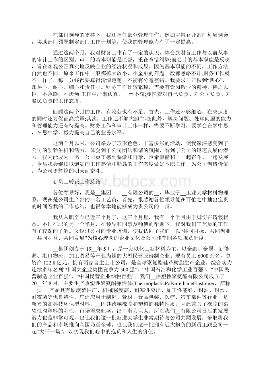 施工单位新员工转正工作总结Word格式.docx_第2页