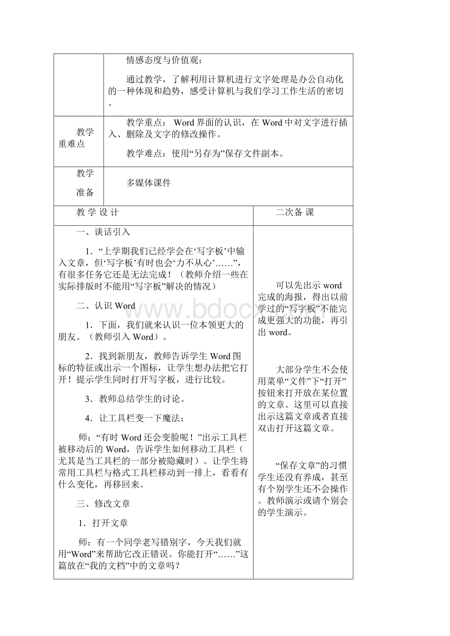 浙摄版小学信息技术四年级上册教学设计详解文档格式.docx_第2页