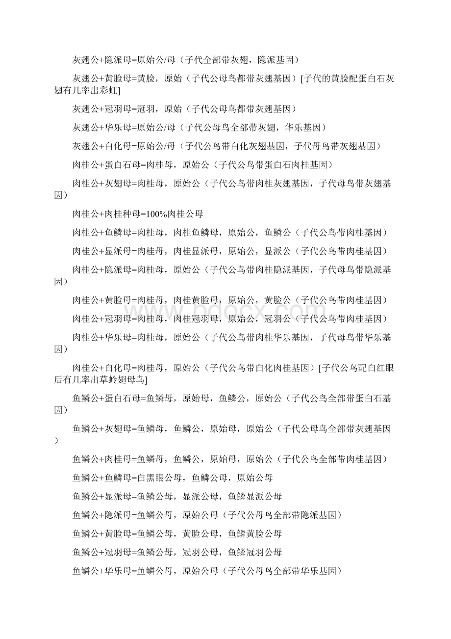 各品种虎皮鹦鹉配对公式Word格式.docx_第2页