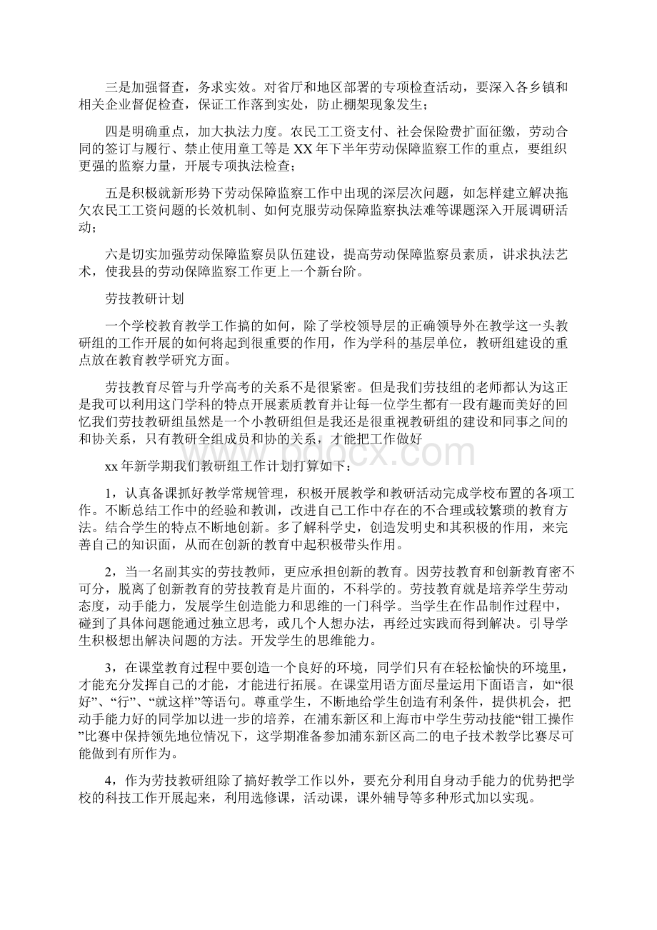 劳动监察年度工作总结和工作计划与化学教师个人实习总结汇编Word格式文档下载.docx_第3页