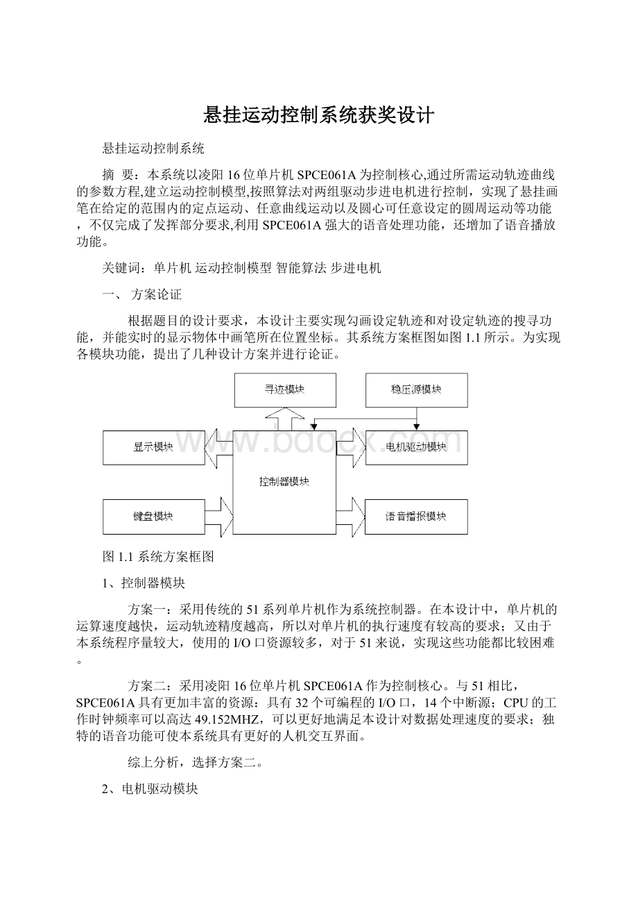 悬挂运动控制系统获奖设计.docx