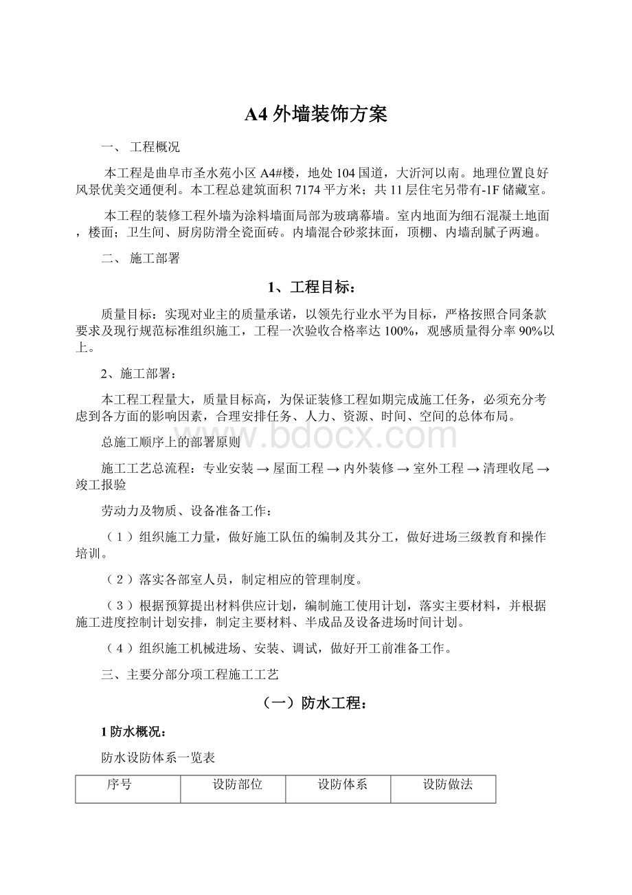 A4 外墙装饰方案Word文档格式.docx