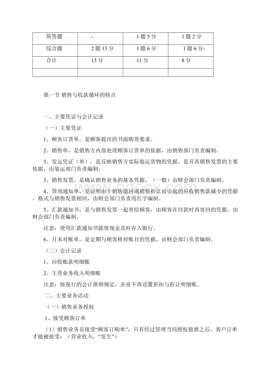 第十三章销售与收款循环的审计Word文件下载.docx_第2页