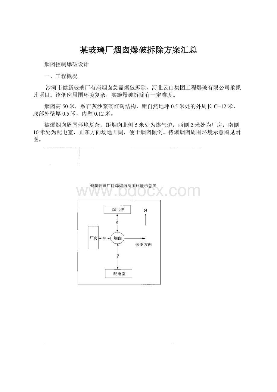 某玻璃厂烟囱爆破拆除方案汇总.docx_第1页