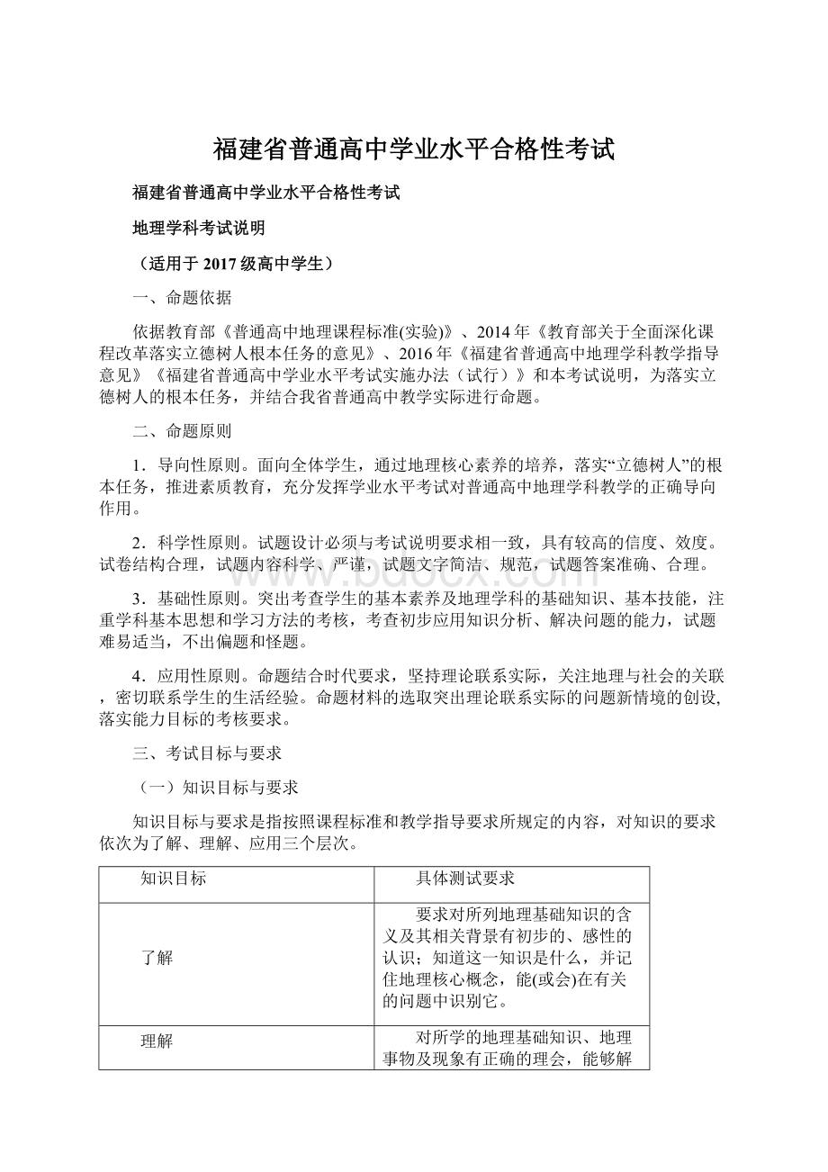 福建省普通高中学业水平合格性考试文档格式.docx