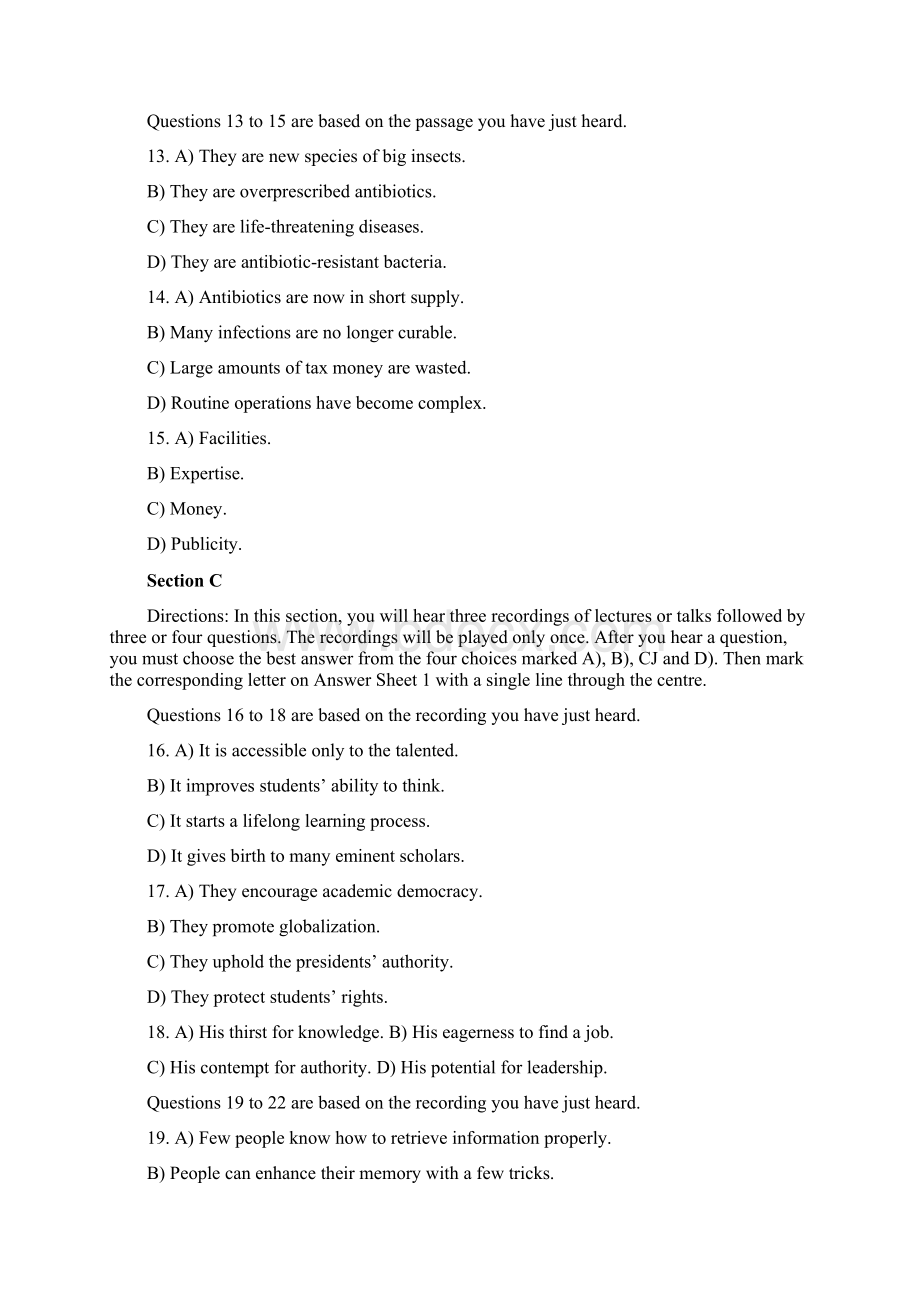 201大学英语六级真题 答案及解析全三套.docx_第3页