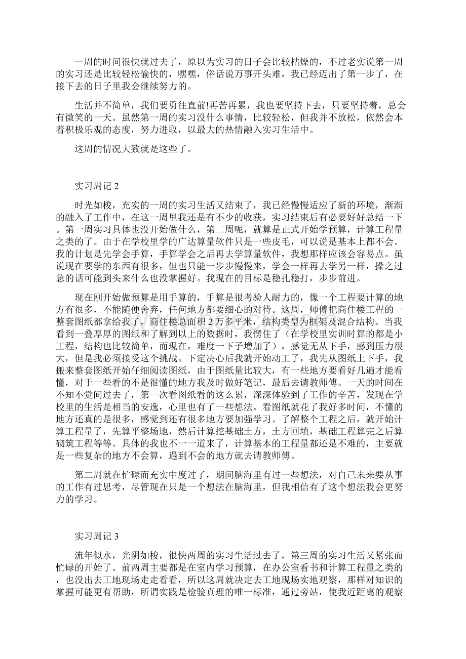 建筑工程专业实习周记和实习总结Word下载.docx_第2页