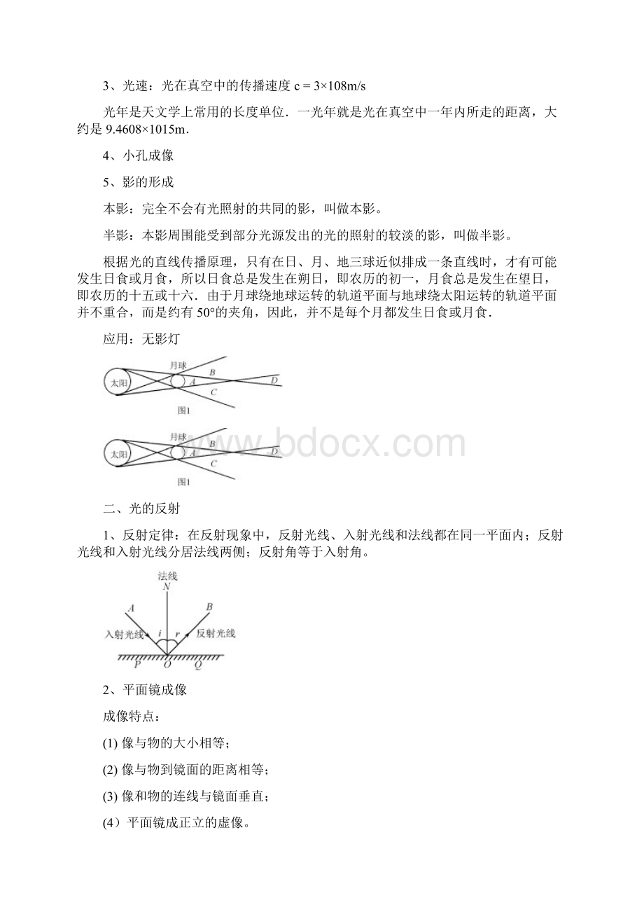 第二讲 光的传播和反射资料Word文档下载推荐.docx_第2页