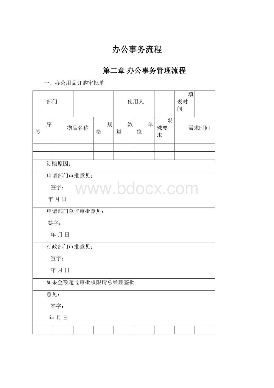 办公事务流程Word下载.docx