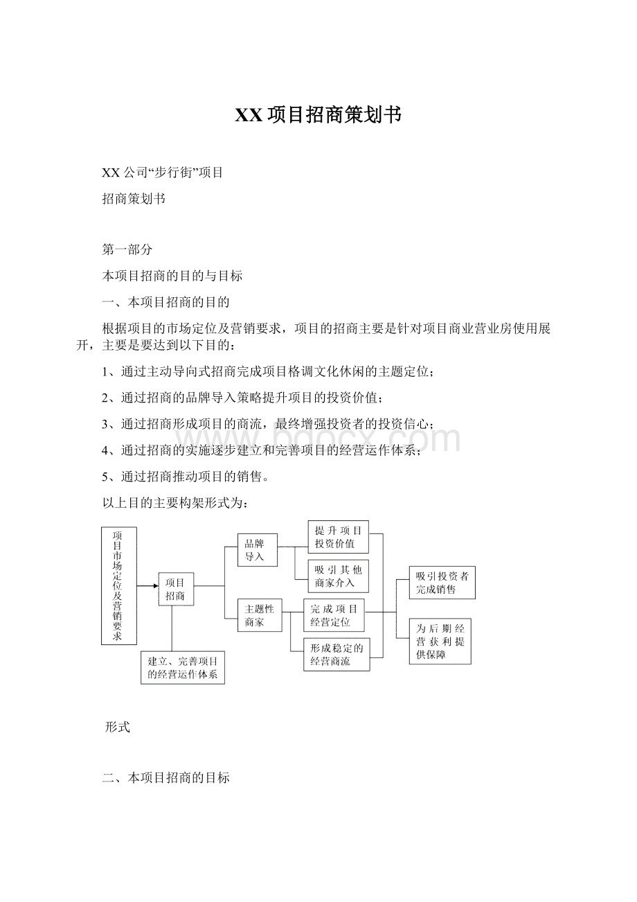 XX项目招商策划书Word下载.docx_第1页