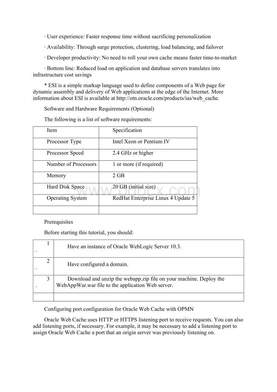 Configuring Oracle Web Cache for Caching a Java EE Application文档格式.docx_第2页