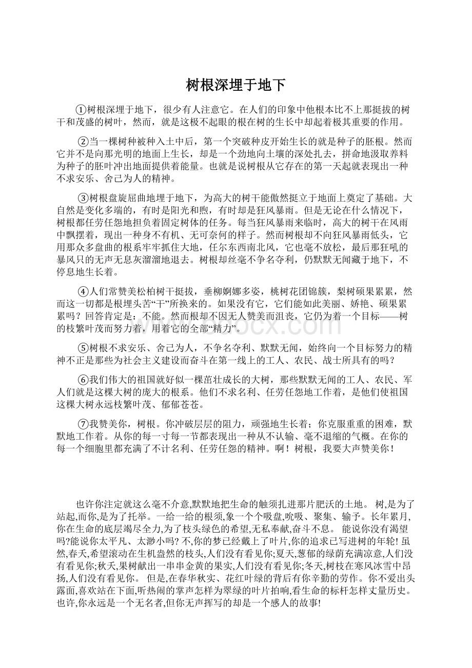 树根深埋于地下文档格式.docx