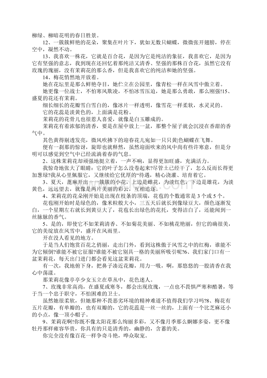 关于鲜花的唯美好句好段Word文档下载推荐.docx_第2页