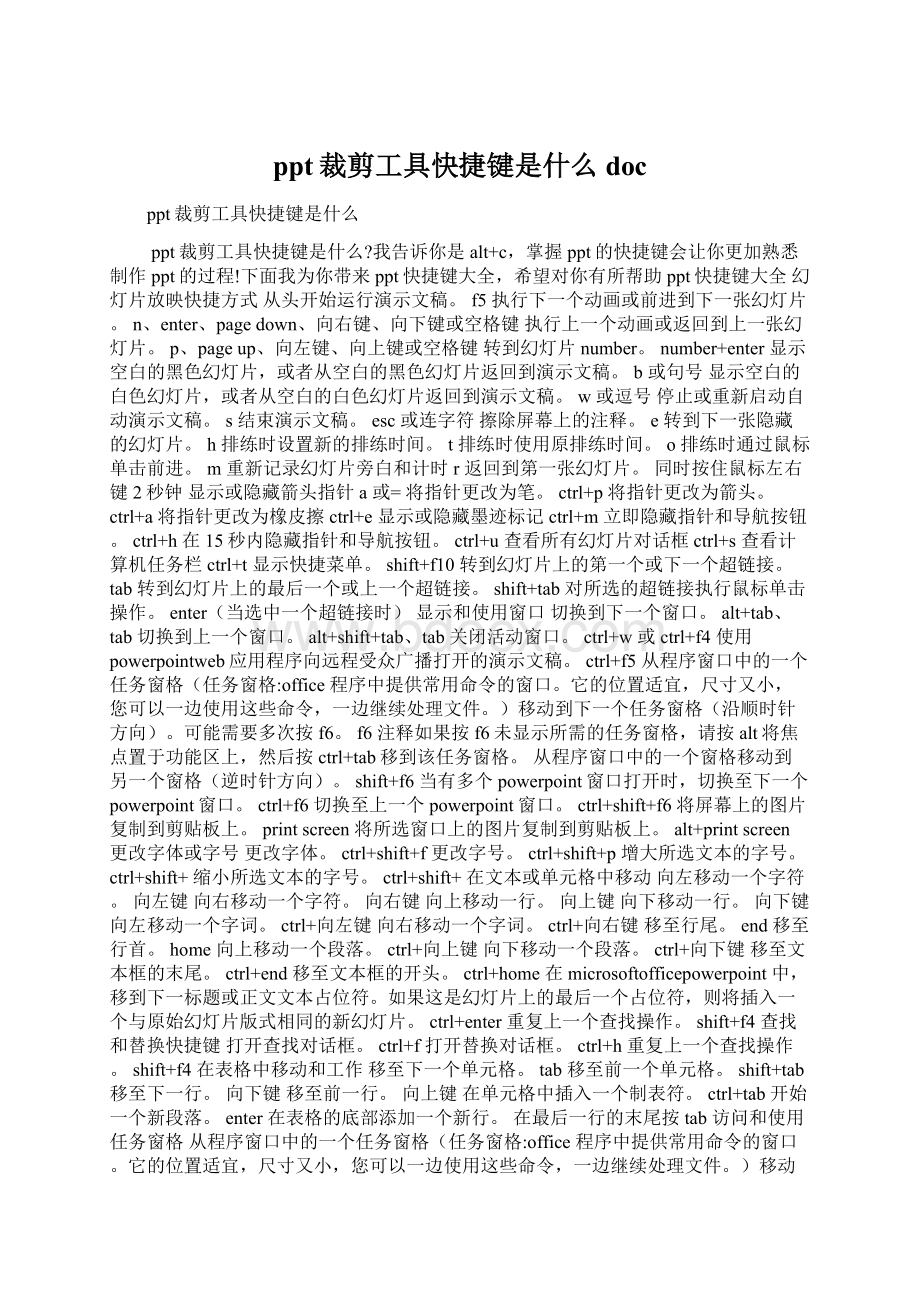 ppt裁剪工具快捷键是什么docWord文件下载.docx