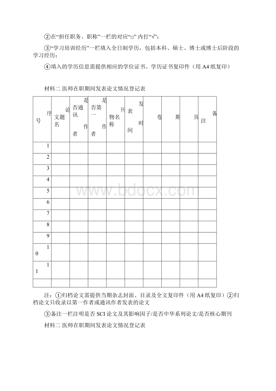 医师技术档案收录内容登记表.docx_第3页