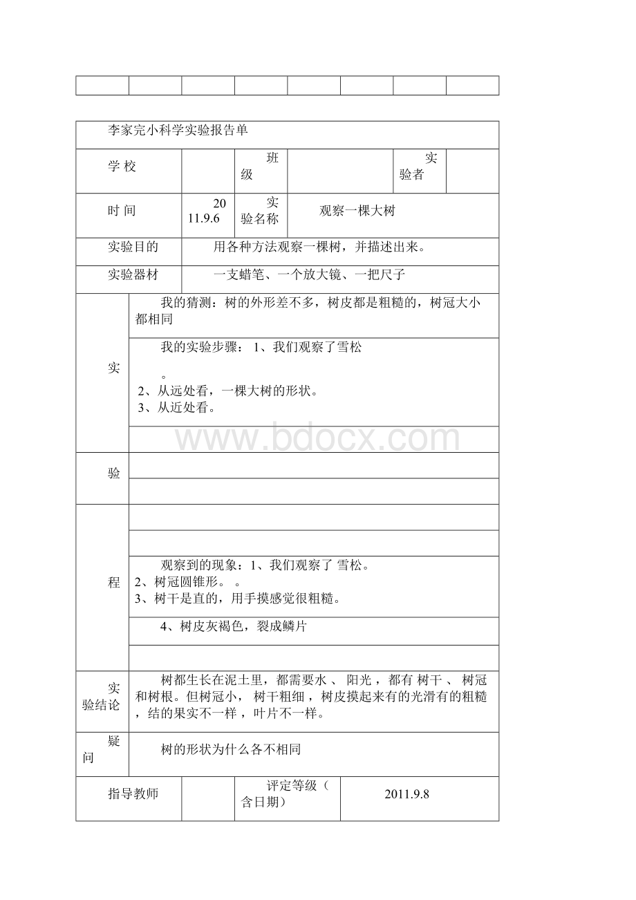 教科版三年级上册科学实验报告单1 1.docx_第2页