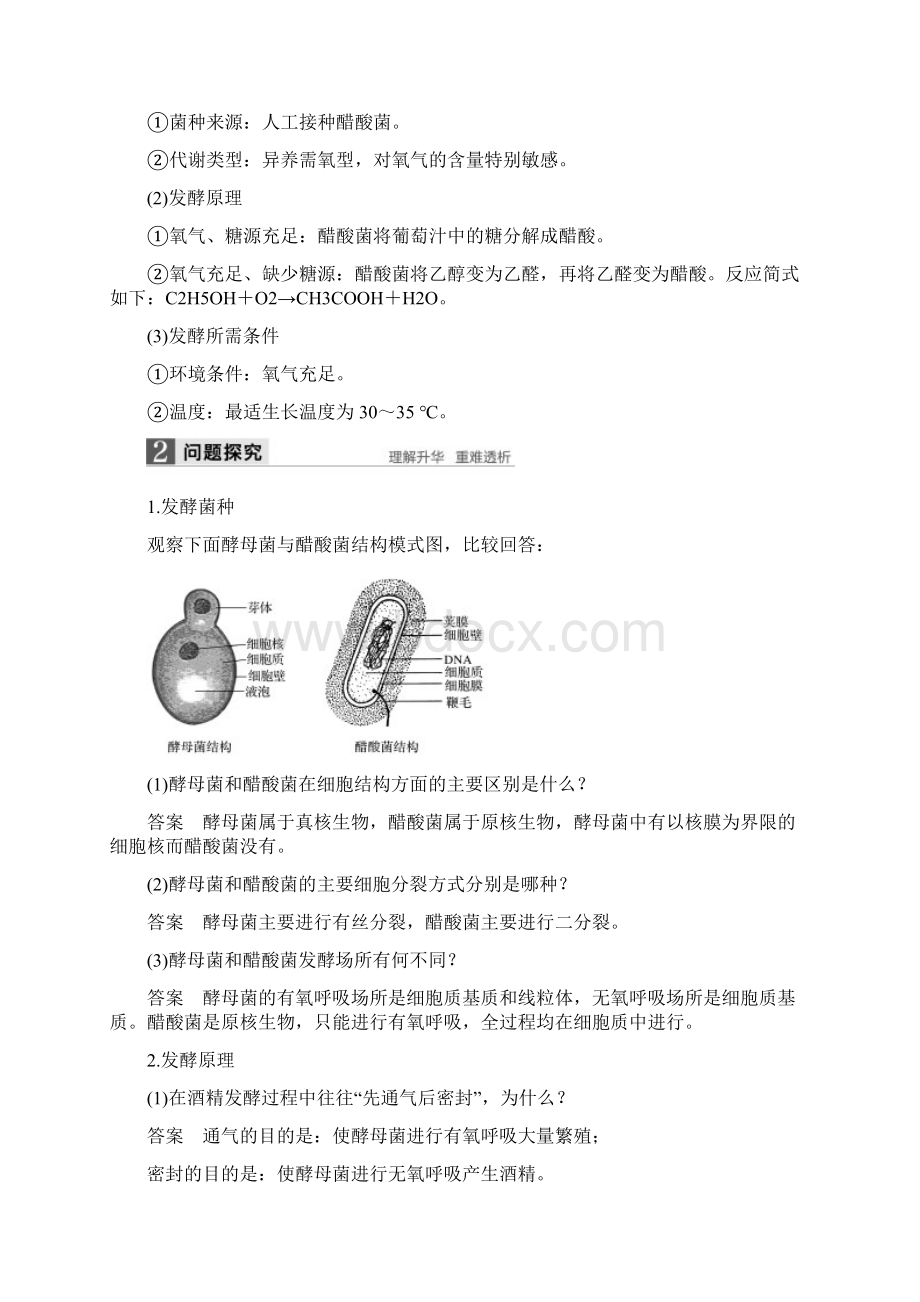 精品学年高中生物专题1传统发酵技术的应用第1课时果酒和果醋的制作同步备课教学案新人教版.docx_第2页