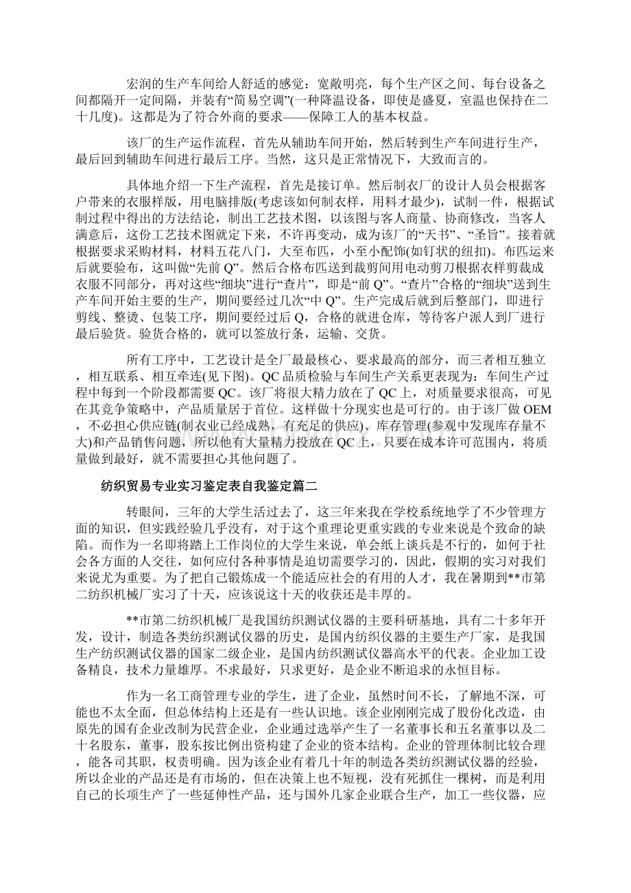 纺织贸易专业实习鉴定表自我鉴定.docx_第3页