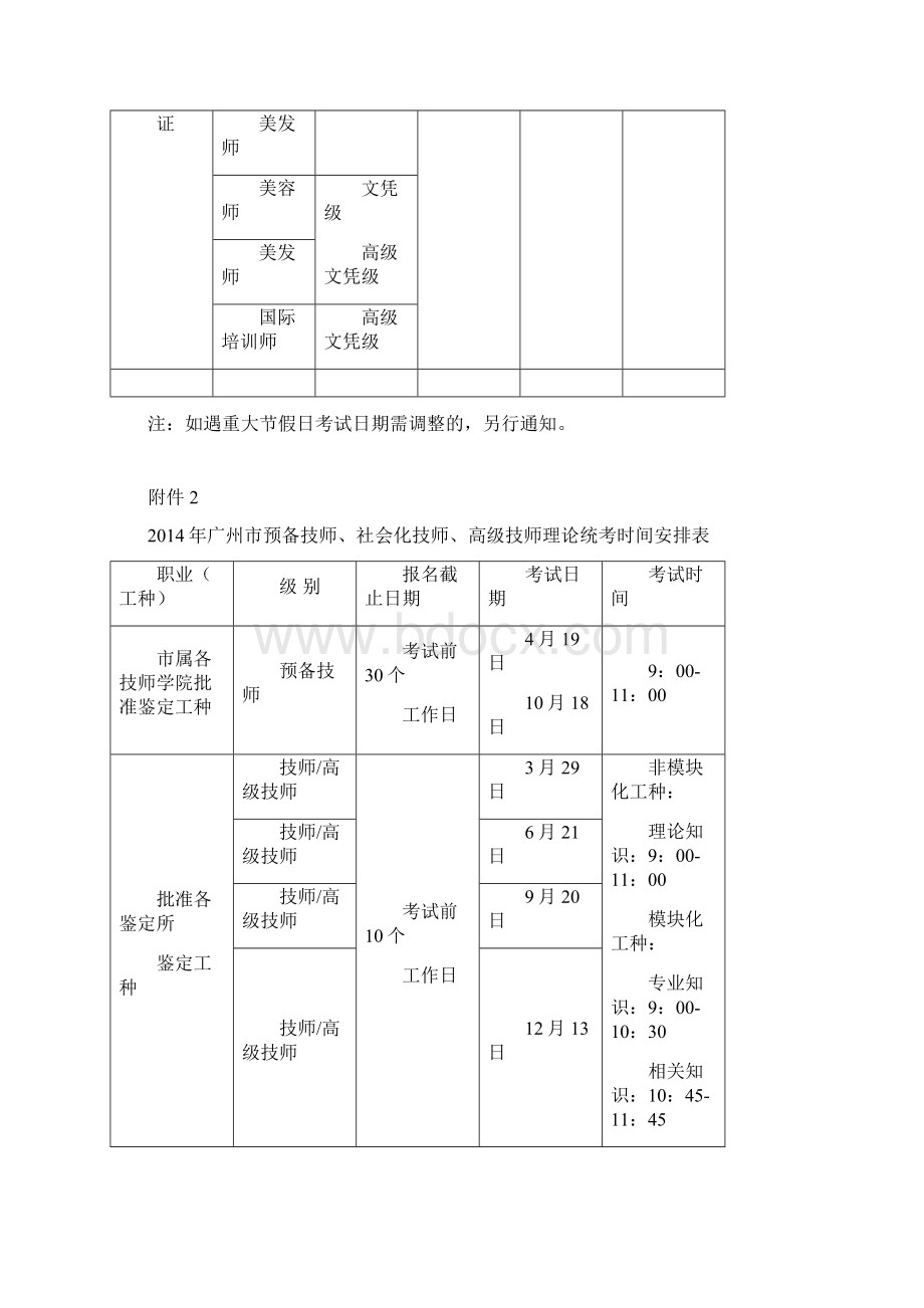 广州市度职业技能鉴定统一鉴定时间安排表.docx_第3页