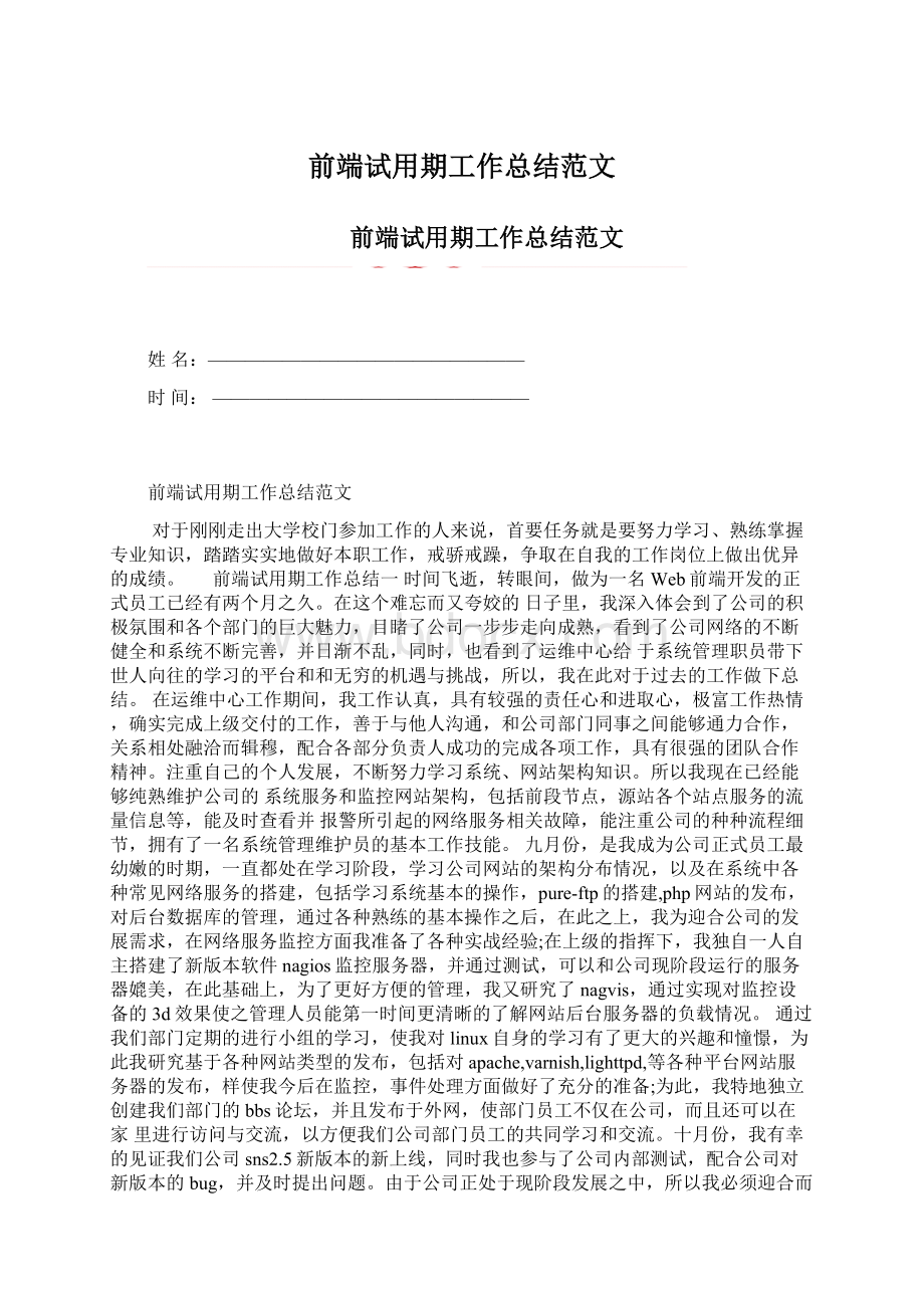 前端试用期工作总结范文.docx