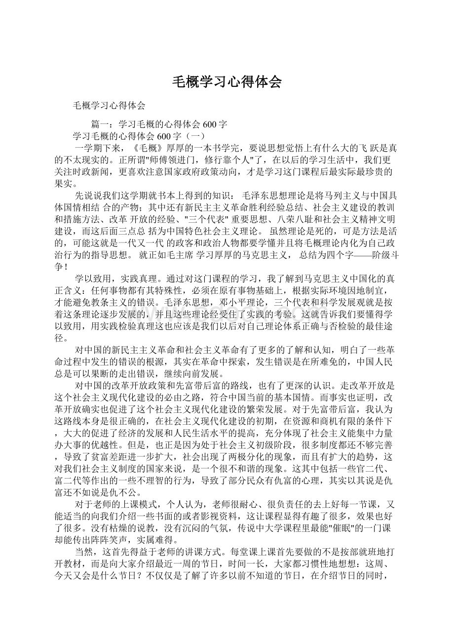 毛概学习心得体会.docx