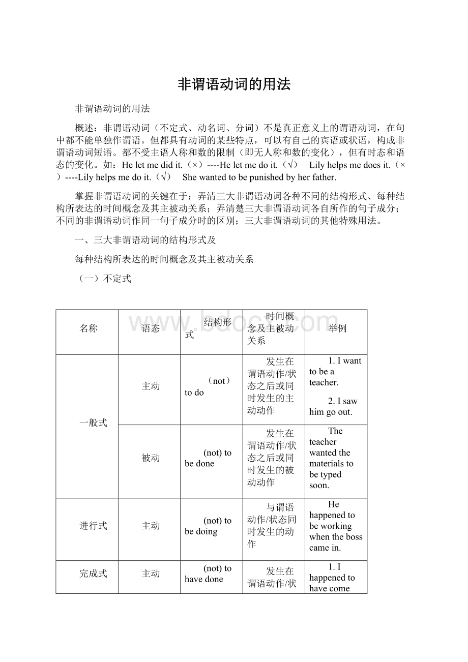 非谓语动词的用法.docx