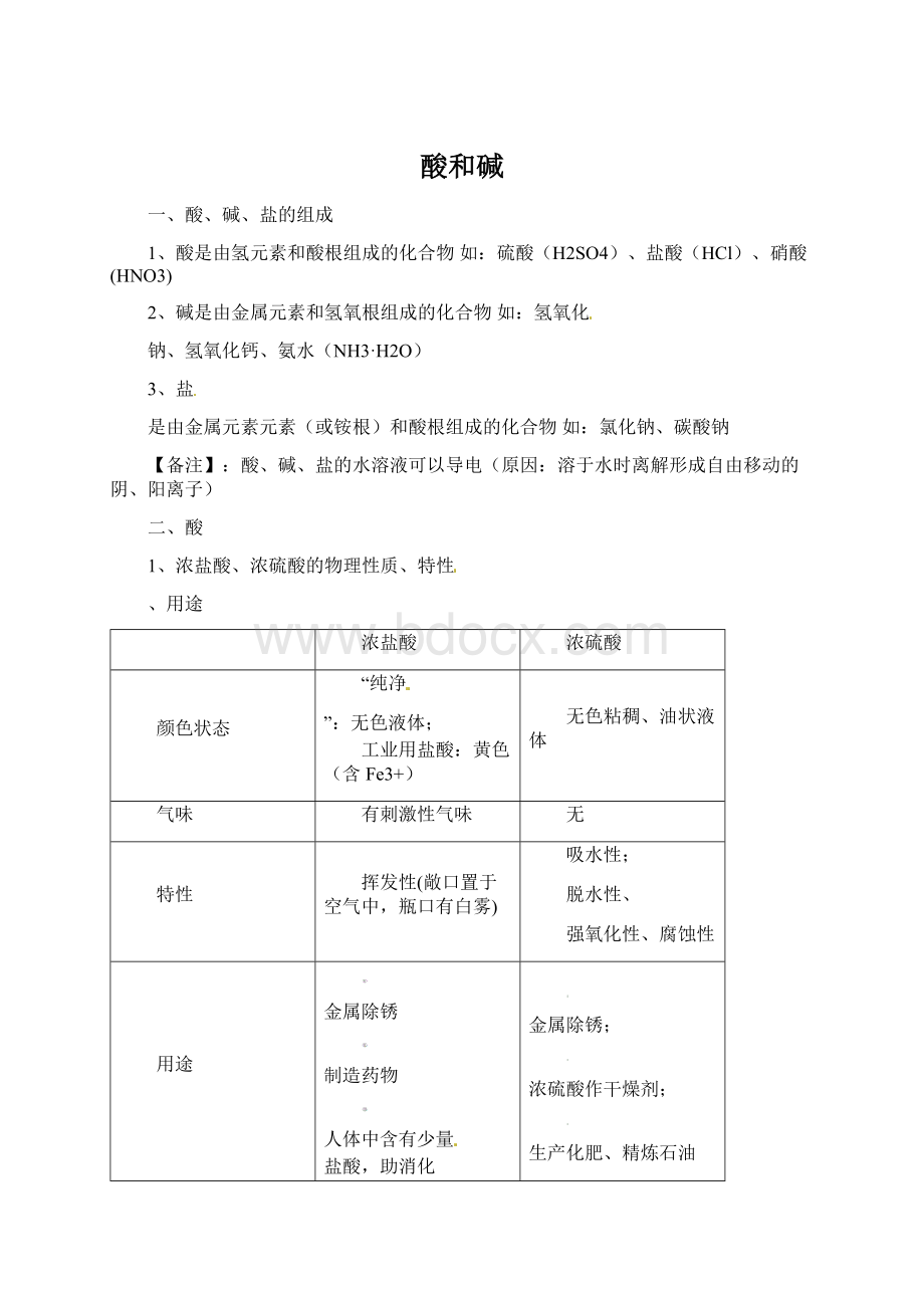 酸和碱Word下载.docx