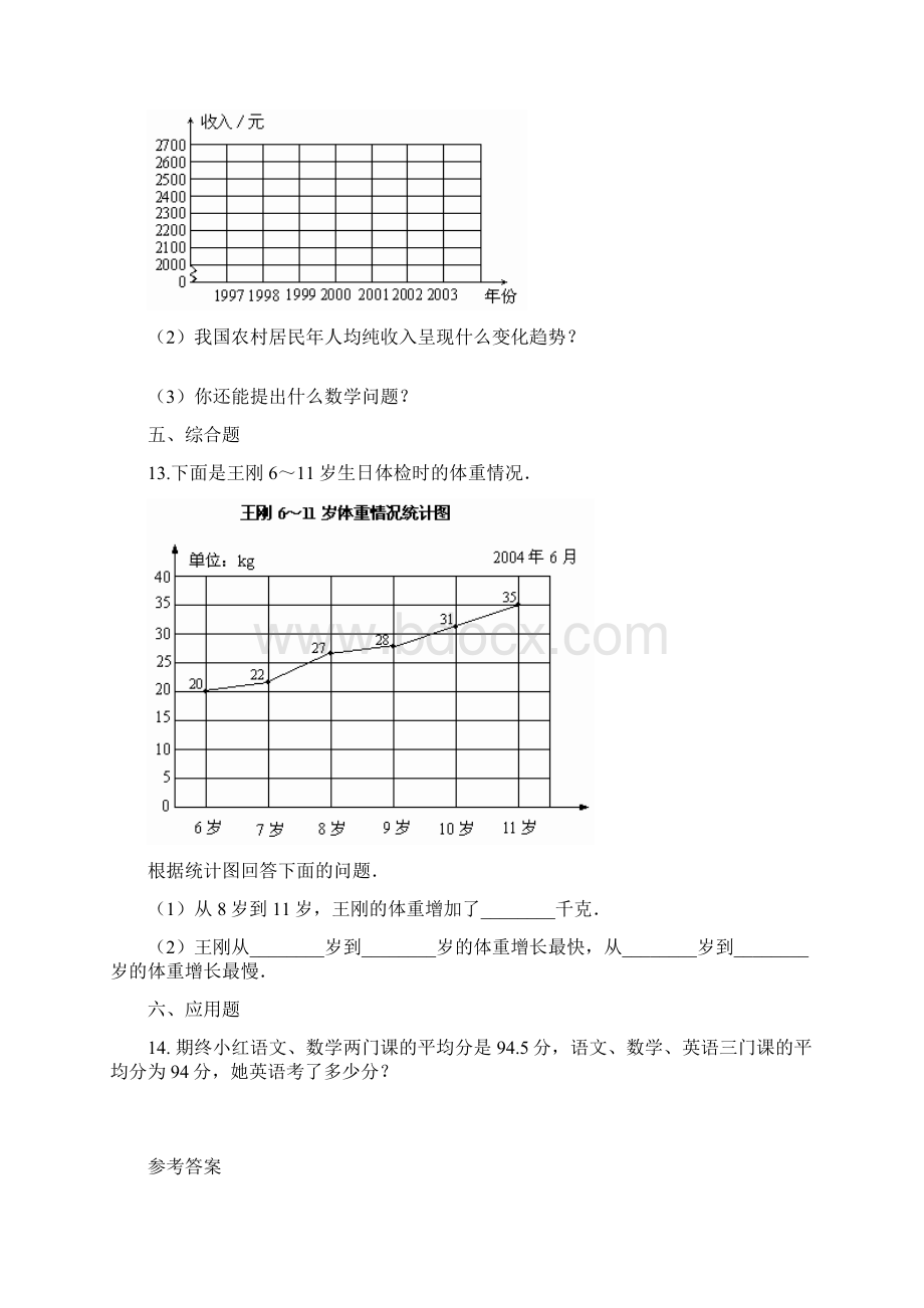 数学北师大版数学四年级下册单元测试6数据的表示和分析含答案Word下载.docx_第3页