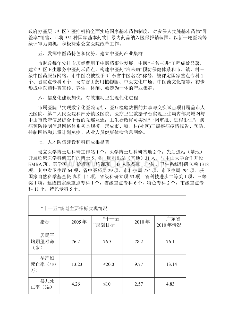 中山卫生事业十二五规划.docx_第3页